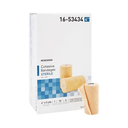 Mckesson Self-adherent Closure Cohesive Bandage, 4 Inch x 5 Yard, 18PK 16-53434